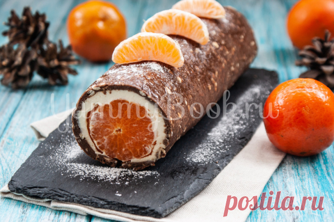 Рулет с мандаринами (без выпечки) - простой и вкусный рецепт с пошаговыми фото Как приготовить рулет с мандаринами (без выпечки). Пошаговый рецепт с фотографиями, подробным описанием и ингредиентами.