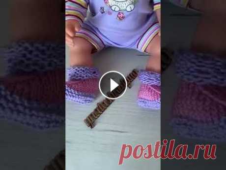 Вязаные пинетки для куклы. Knitted booties for dolls Вязаные пинетки для куклы. Knitted booties for dolls...