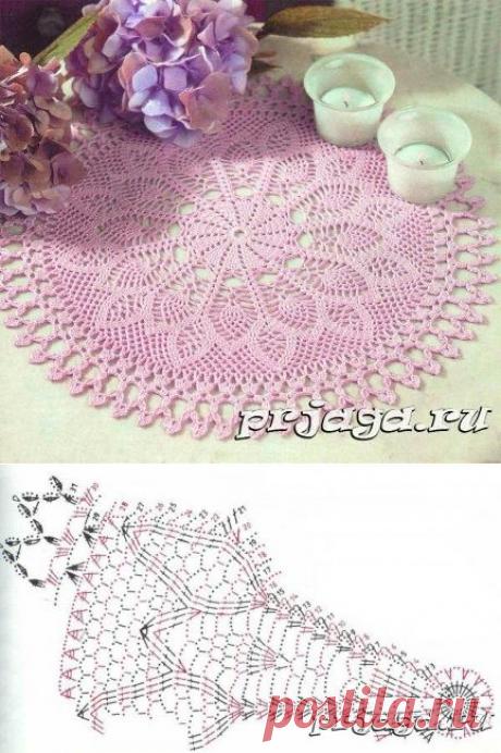 Вязание крючком салфетки из хлопковой пряжи