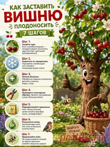 Как заставить вишню плодоносить