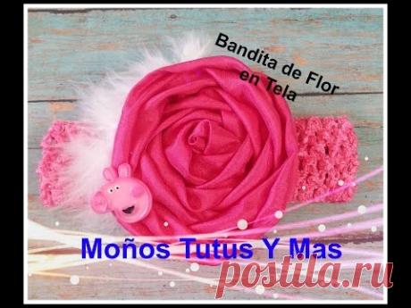BANDITA CON FLOR EN TELA Paso a Paso FABRIC FLOWER HEADBAND Tutorial DIY How To PAP