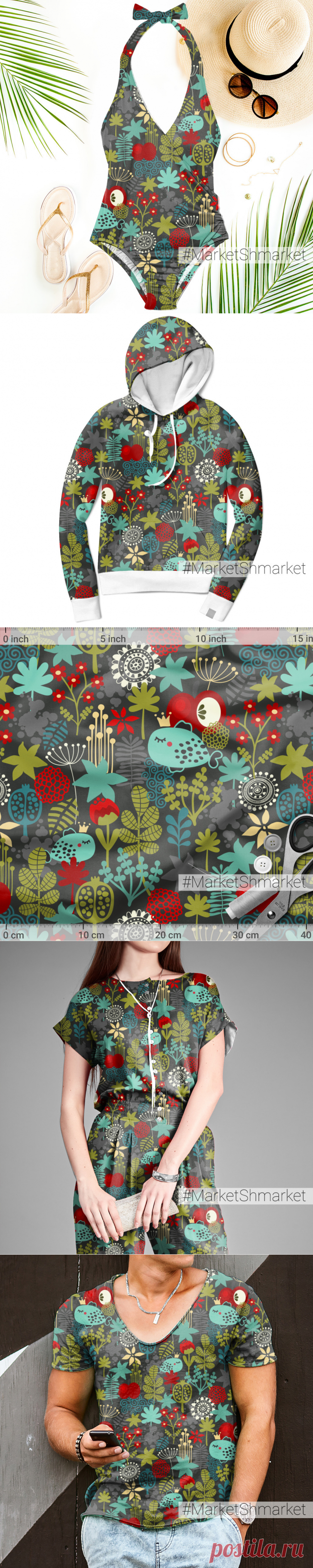 Ткань Сны золотой рыбки - закажи на #MarketShmarket.com любая ткань с любым принтом