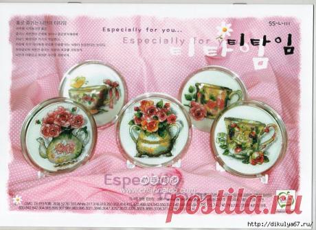 Вышивка для кухни. Милые чашечки