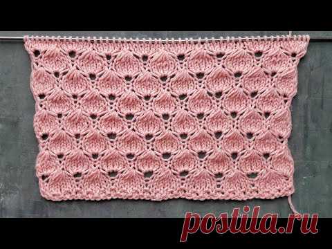 Новый ажурный узор спицами Ягодки / Узор для вязания джемпера, детского пледа,  платья