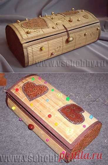 Шкатулка из бамбуковой салфетки.