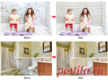 3D Peel & Stick Wallpaper Brick Design 10 Sheets 59 Sq.Ft