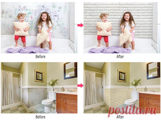 3D Peel & Stick Wallpaper Brick Design 10 Sheets 59 Sq.Ft