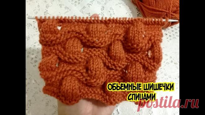 ОБЪЁМНЫЙ УЗОР/ОБЪЁМНЫЕ ШИШЕЧКИ СПИЦАМИ. Узор состоит из 14 рядов: Набираем петли 12+2 кром