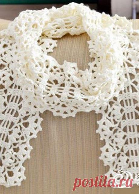Ажурный шарф крючком | Рукоделие и вязание