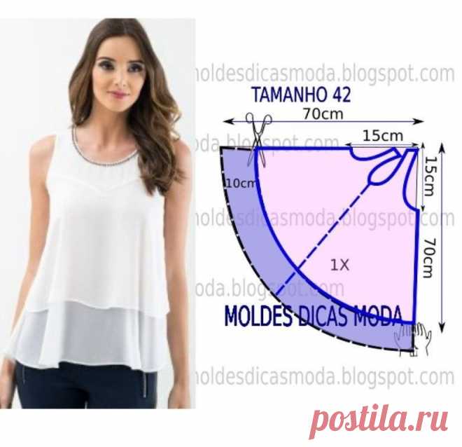 ​Белая блузка полусолнце &mdash; DIYIdeas