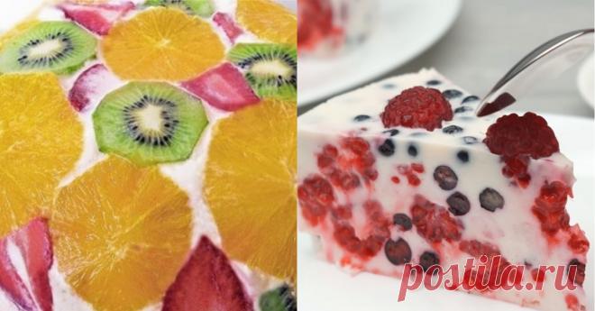 Есть два стакана сметаны — записывай рецепт, а фрукты или ягоды летом всегда найдутся Сделал с нектарином, киви, абрикосами и виноградом.