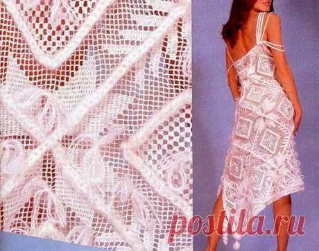Вязаный сарафан на лето. Крючком. Схема