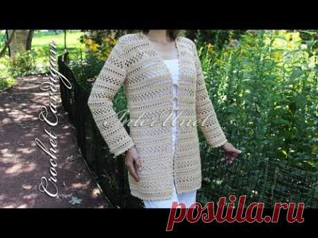 Long cardigan with sleeves – jacket crochet pattern