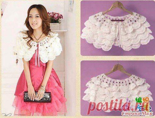 Вязание: пелеринка крючком