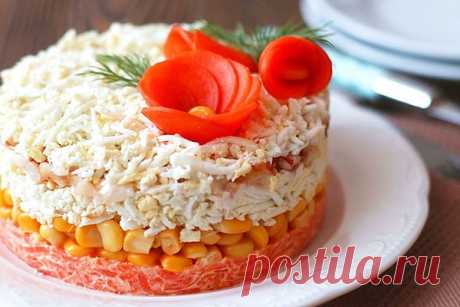 Салат слоёный «Креветочный» — Домашняя кулинария