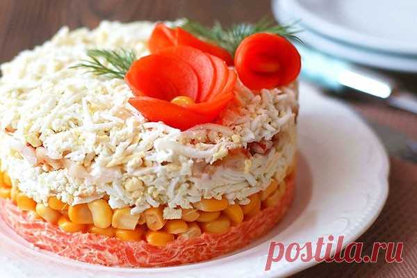 Салат слоёный «Креветочный» — Домашняя кулинария