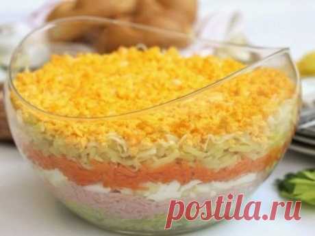 Очень вкусный и недорогой салатик! Пробовала у подружки - чуть язык не проглотила!