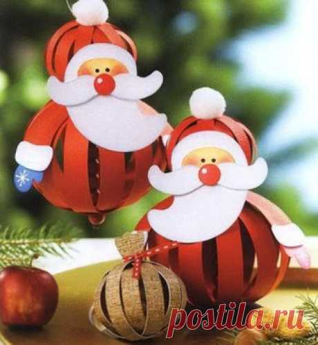 Новогодние игрушки из бумажных полос