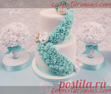 Как украсить торт рюшами -Ruffle cake tutorial - Мастер-классы по украшению тортов Cake Decorating Tutorials (How To's) Tortas Paso a Paso