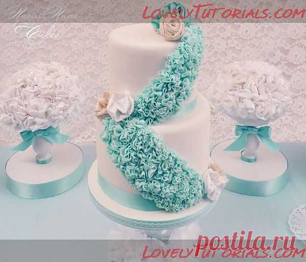 Как украсить торт рюшами -Ruffle cake tutorial - Мастер-классы по украшению тортов Cake Decorating Tutorials (How To's) Tortas Paso a Paso