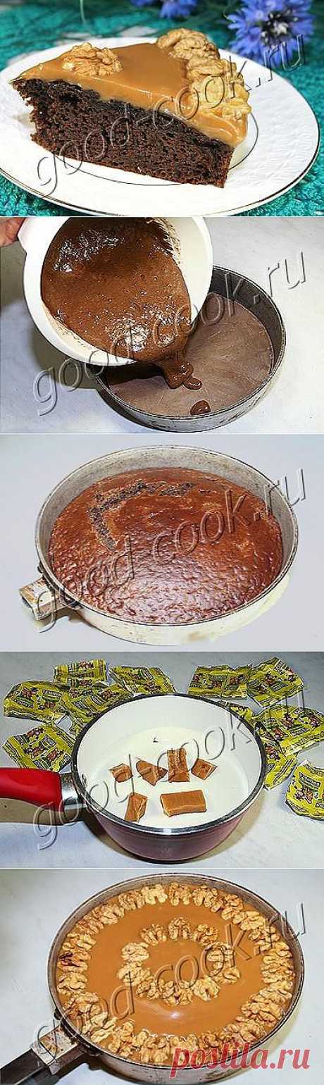 Хорошая кухня - шоколадный пирог с карамелью из конфет &quot;Коровка&quot;. Кулинарная книга рецептов. Салаты, выпечка.