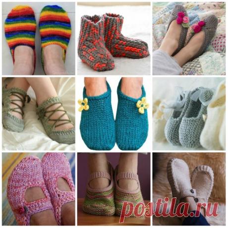 Как связать тапочки спицами - 5 простых мастер-классов