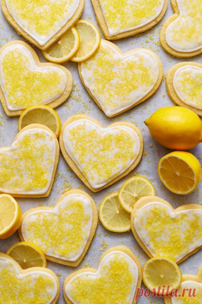 Iced Lemon Sugar Cookie Hearts - Baker by Nature These Valentine's day heart sugar cookies are perfect for the lemon lover in your life! Made with lemon zest and lemon juice, they pack a ton of lemon flavor. No artificial lemon extract required! You can prepare the sugar cookie dough in less than 30 minutes and it's make-ahead friendly - the perfect easy Valentine's