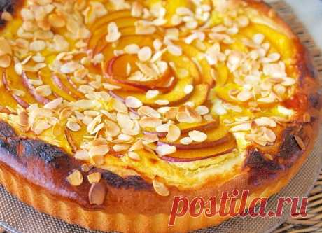 Как испечь песочный персиковый пирог 🚩 Кулинарные рецептыы