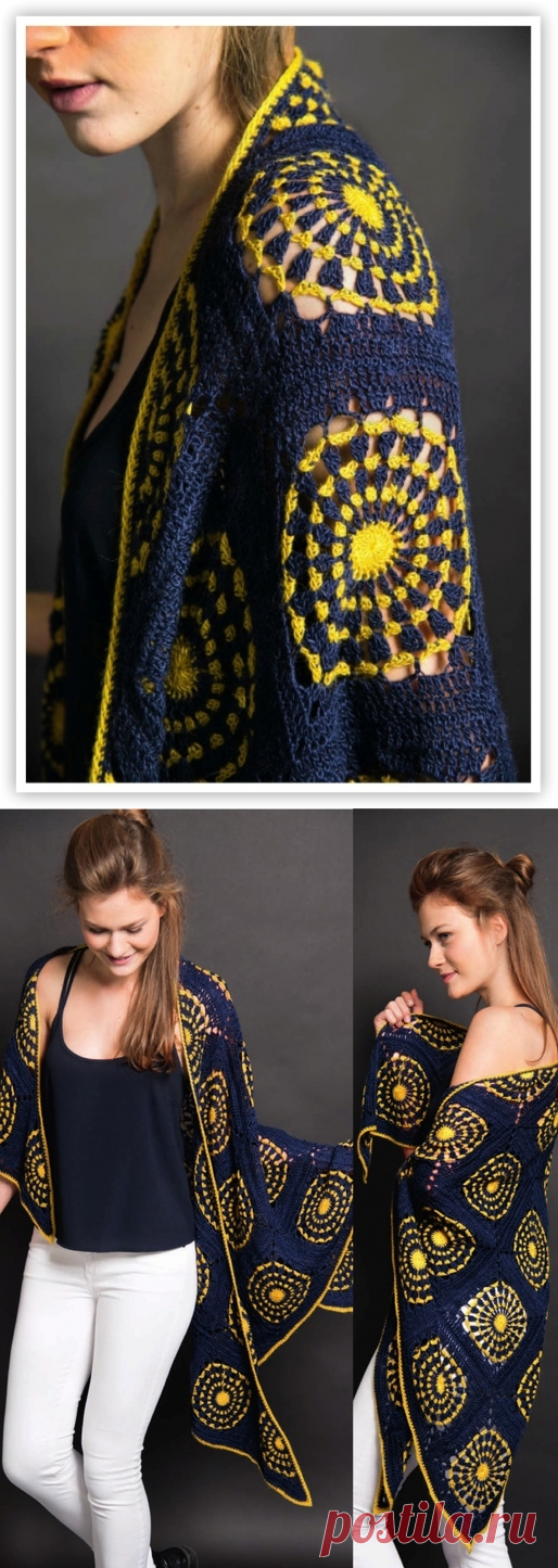 ergahandmade: вязание крючком Mandala шали + Free Pattern + Диаграммы