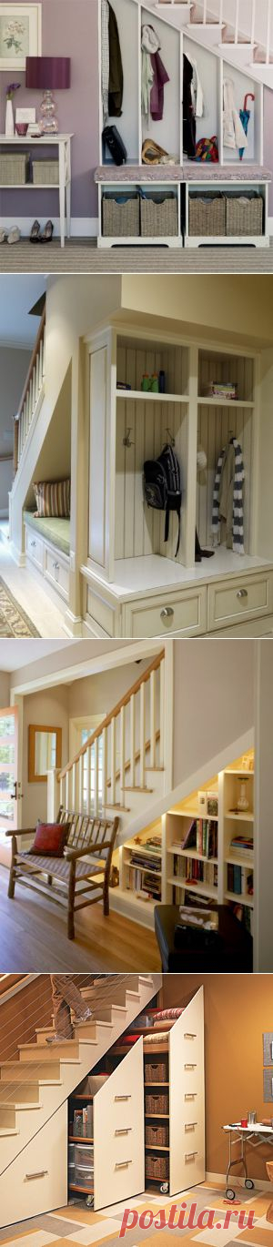 15 Hallway Under Stairs Storage Ideas | Shelterness