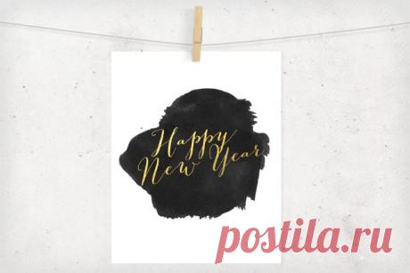 Сусальное золото Новый год для печати - Live Laugh Rowe Классицистическая комбинация черноты и золота для этого Сусального золота New Year'S Printable. Ура!