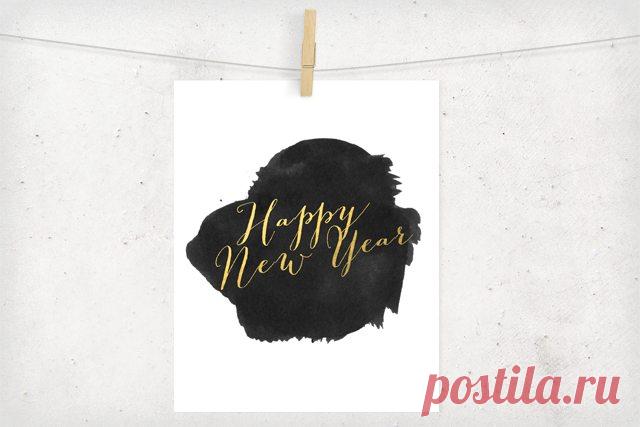 Сусальное золото Новый год для печати - Live Laugh Rowe Классицистическая комбинация черноты и золота для этого Сусального золота New Year'S Printable. Ура!