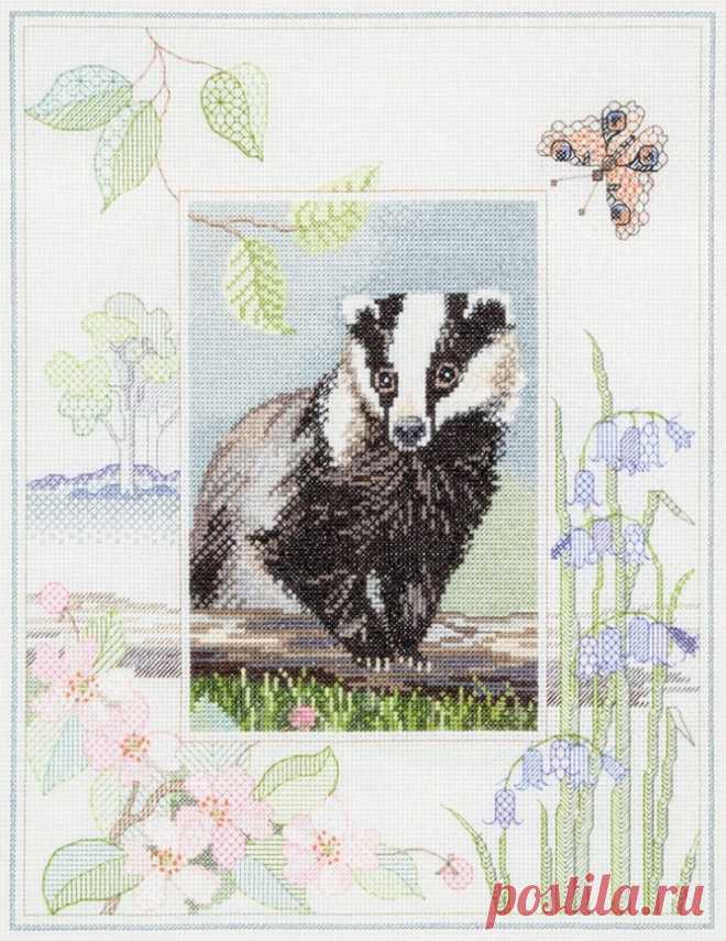Wildlife - Badger - Cross Stitch, Derwentwater Designs, Wildlife - Bothy Threads