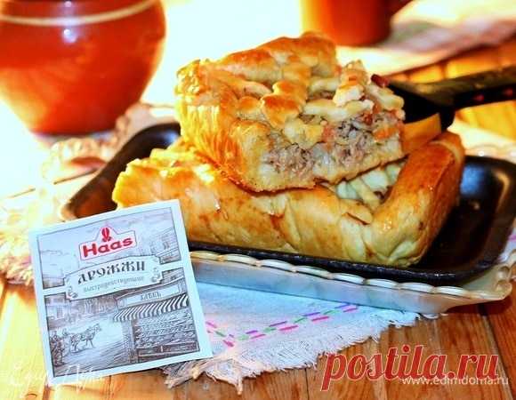 Пирог домашний с начинкой. Ингредиенты: дрожжи сухие, сахар, молоко