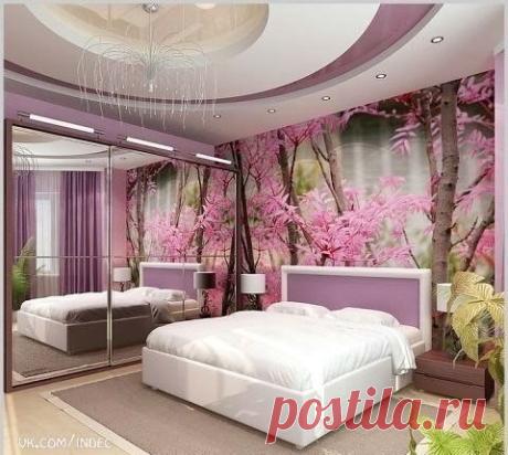 Фотообои в интерьере спальни