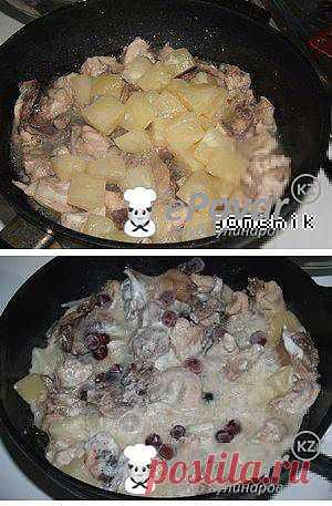 Курица с ананасами и клюквой — Рецепт приготовления с фото — Горячие блюда, Блюда из птицы