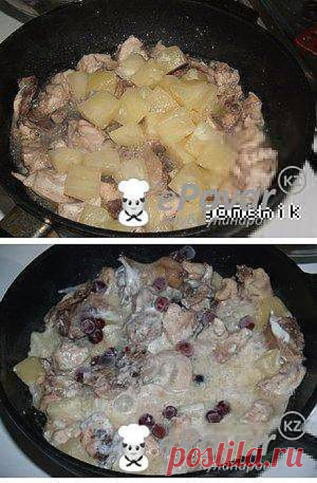 Курица с ананасами и клюквой — Рецепт приготовления с фото — Горячие блюда, Блюда из птицы