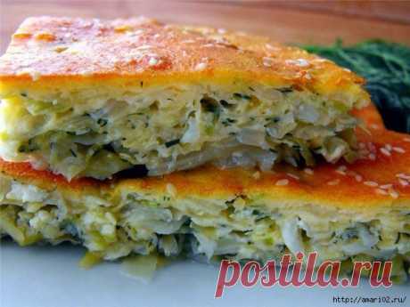 Рецепт &quot;101&quot; быстрого заливного капустного пирога | Четыре вкуса