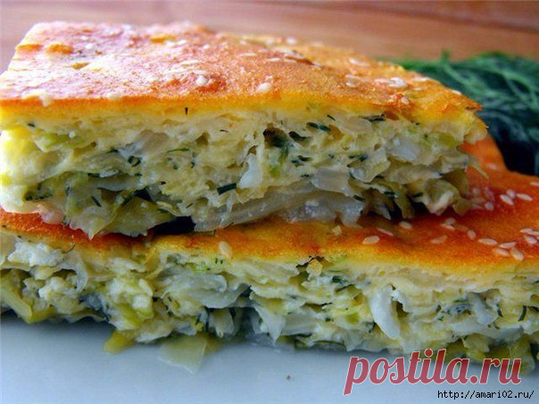 Рецепт "101" быстрого заливного капустного пирога | Четыре вкуса