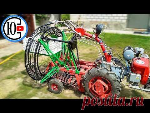 Как я сделал КАРТОФЕЛЬНЫЙ КОМБАЙН К МОТОБЛОКУ? ENG.SUB