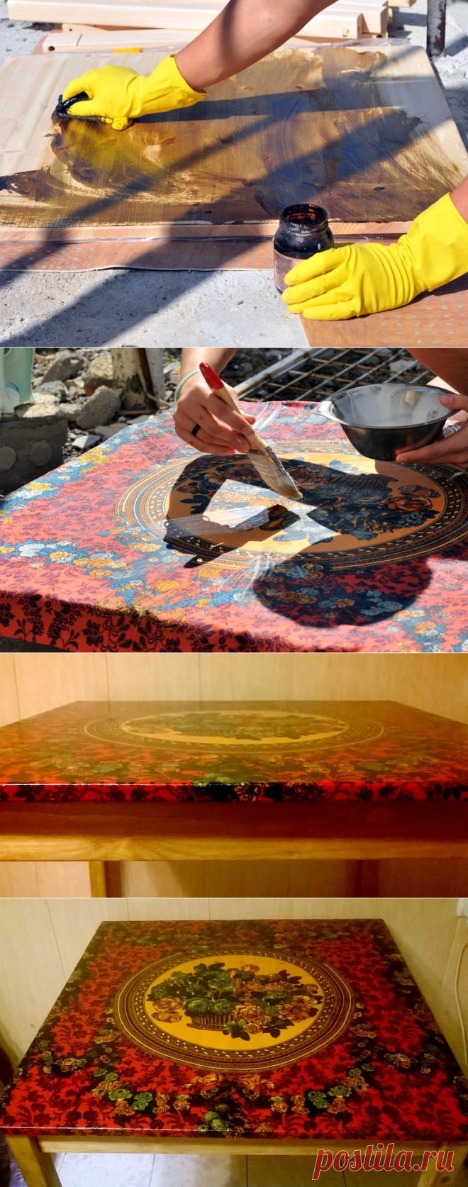 Новая жизнь старого платка, или Стол с платочной столешницей - Ярмарка Мастеров - ручная работа, handmade