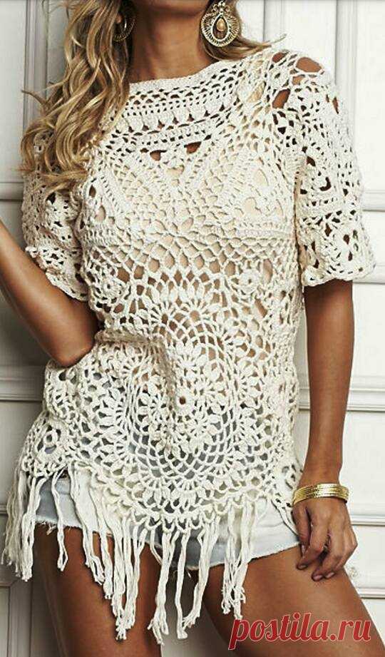 Luty Artes Crochet: Blusa de crochê com gráfico
