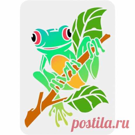 Plantilla de pintura de rana de árbol, 8,3x11,7 pulgadas, reutilizable, patrón de rana en árbol, plantilla de dibujo, arte DIY, plantilla de rana de árbol de selva tropical - AliExpress
