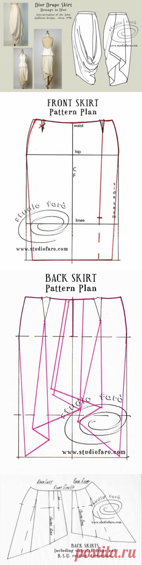 Юбка в стиле Бохо (Dior Drape Skirt) Interpretaton of the Dior