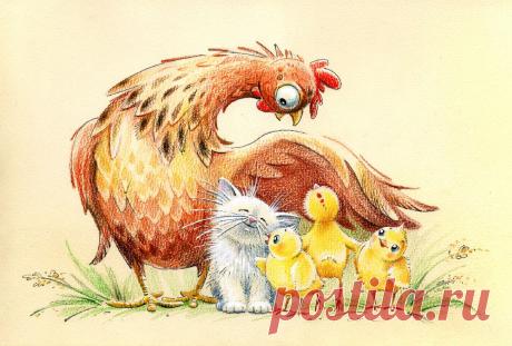 Юлия Корякина. Иллюстрация Под крылышком... или ошибка