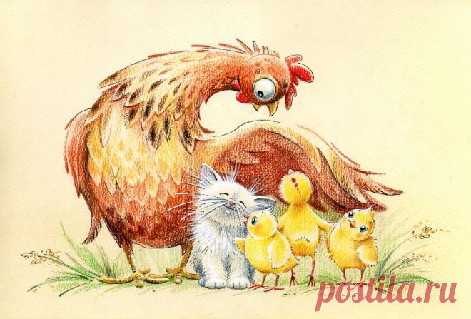 Юлия Корякина. Иллюстрация Под крылышком... или ошибка