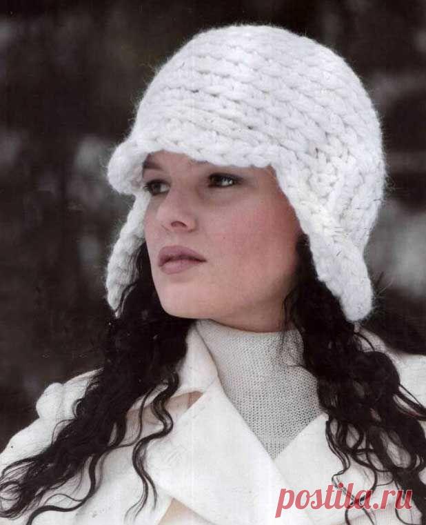 Вязаные женские шапки с ушками или завязками | Вяжем с Lana Vi