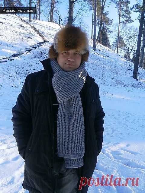 Шарф мужской / Вязание крючком. Ваши работы / PassionForum - мастер-классы по рукоделию