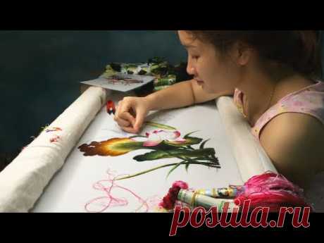 Hand Embroidery - Lotus Flower Embroidery