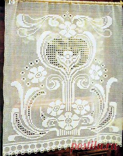 Занавеска с затейливым узором Занавеска крючком с затейливым узором. Схема